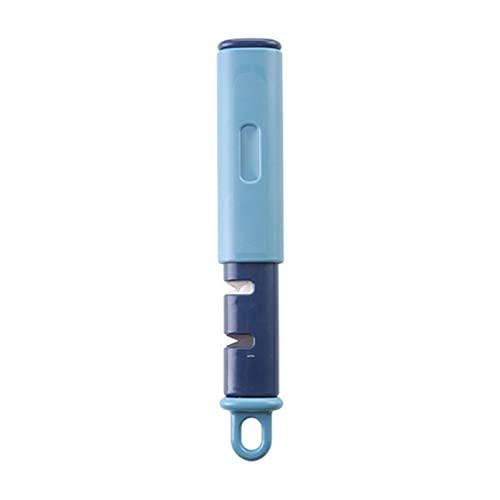 Giftock 2 in 1 Vegetable Peeler Knife Sharpener Serrated Peeler Stainless Steel Veggie Fruit Potato Peeler for Hard Skinned Carrot Potatoes Cucumber Kitchen (Blue)