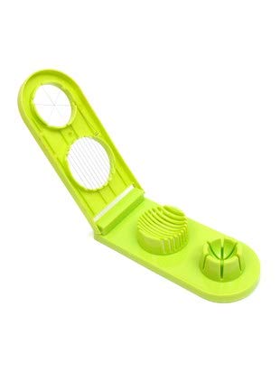 Giftock Egg Slicer 2 in 1 Boiled Egg Cutter with Stainless Steel Cutting Wire, Kitchen Cooking Tool (Pack of 1, Multi Color)
