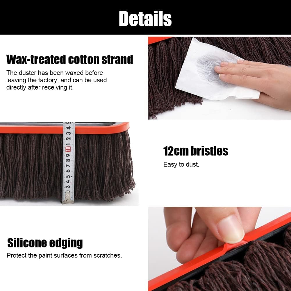 Car Duster with Telescopic Handle Car Cleaning Tool Super Soft Cotton Wire Cleaning Brush for Dusting Cars Home (Multi)