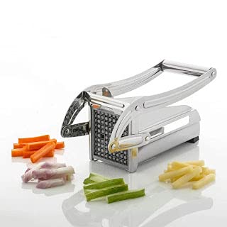 Giftock Point Wonders Stainless Steel Home French Fries Potato Chips, Salad Chipser Strip Cutting Cutter Machine Maker Slicer Chopper Dicer Snacks Finger (Silver)