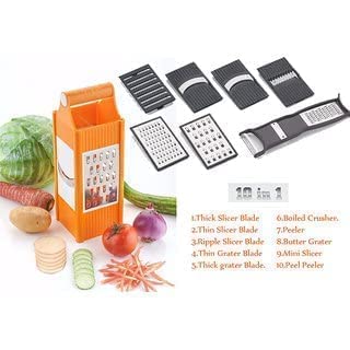 Giftock Multipurpose Slicer Cutter-Dual Stainless Steel Cutting Blades Spiral Slicer for Zucchini Spaghetti Noodles- Veg. Salad Maker Slicer for Kitchen (Watermelon Slicer)