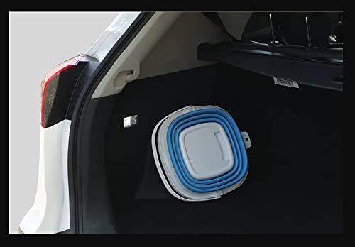 Giftock 10L Collapsible Bucket Portable Folding Bucket Lid Silicone Car Washing Bucket Children Outdoor Fishing Travel Home Storage