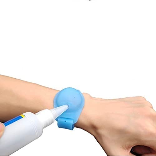 Giftock Portable Hand Sanitizer Dispenser Bracelet Silicone Refillable Wristband Hand Dispenser Pumps Sports Wristbands for Outdoor Travel, Colour May Vary (Pack of 3)