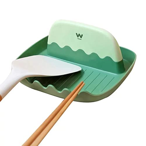Giftock 5 Slots Multifunction Kitchen Cooking Utensil Plastic Stand Holder Heat Resistant Cooking Spatula Holder Tray Kitchen Gadgets Pan Cover Lid Rack (Multicolor)