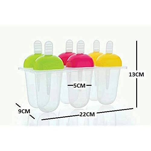 Giftock Ice Candy Moulds for Freezer Ice Pop Makers Plastic Reusable Kulfi Mould Set for Children and Adults- 100% Food Grade (Design -1)