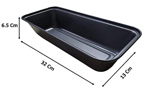 Giftock Non Stick Rectangle Cake Mould/Pan/Tin/Baking Tray for Oven/Bakeware | Grey