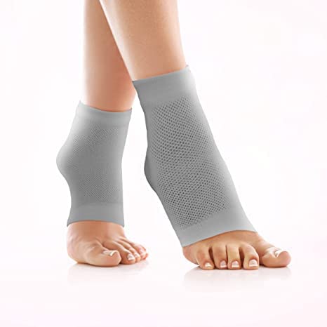 Giftock Heel Pain Relief Silicone Gel Pad Heel Protector Socks with Spa Botanical for Men and Women Cotton Socks (1 pair)