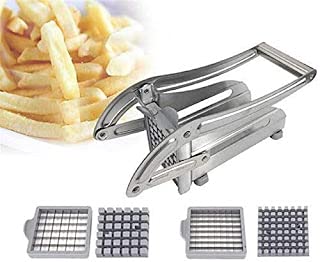 Giftock Point Wonders Stainless Steel Home French Fries Potato Chips, Salad Chipser Strip Cutting Cutter Machine Maker Slicer Chopper Dicer Snacks Finger (Silver)