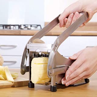Giftock Point Wonders Stainless Steel Home French Fries Potato Chips, Salad Chipser Strip Cutting Cutter Machine Maker Slicer Chopper Dicer Snacks Finger (Silver)