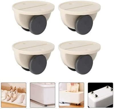 Giftock 4 Pcs Round Mini Swivel Caster Wheel, Self Adhesive Mini Swivel Casters Wheels For Storage Box, Furniture 4 Pcs Round Mini Swivel Caster Wheel