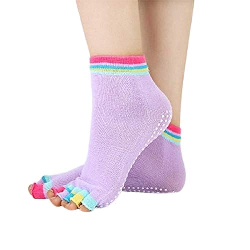 Giftock Yoga Socks Gym Socks for Women and girls Anti Bacterial Anti-Skid Yoga Pilates Dance Ballet Cotton Walking & Bikram Fitness Socks Half Open Toe Socks Yoga Socks(Pack of 1)