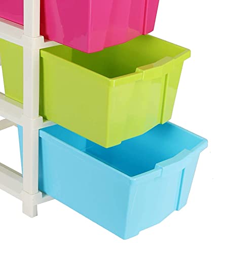 Giftock 5 Layer Foldable Modular Drawer Organizer Multipurpose Drawers Boxes Storage Rack, Extra Large Basket, Plastic (Multi Color)(Large)