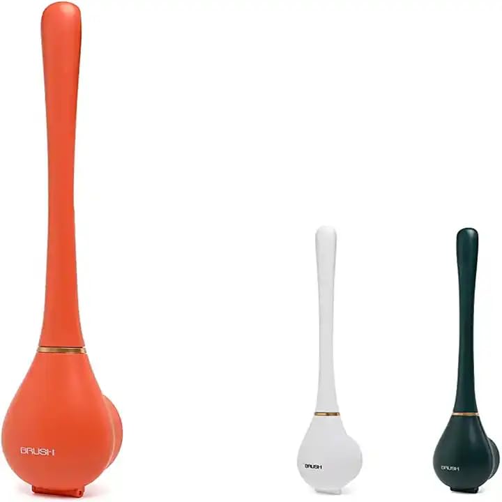 Giftock Silicone Toilet Cleaner Brush with Non-Slip Long Handle Flexible Stand Wall Mounted Holder Western Toilet Bowl Cleaning Brushes for Bathroom Holders