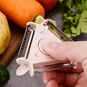 Giftock 3 in 1 Blade Peeler - 3 in 1 Vegetable Peeler, Multifunctional Fruit Peelers with 3 Blades Stainless Potato Peeler Stainless Steel Shredder Slicer for Cabbage, Apple, Carrot