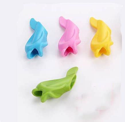 Giftock Silicone Dolphin Fish Pencil/Pen Grip Posture Correction Training Writing Aids for Kids Student pack of 4