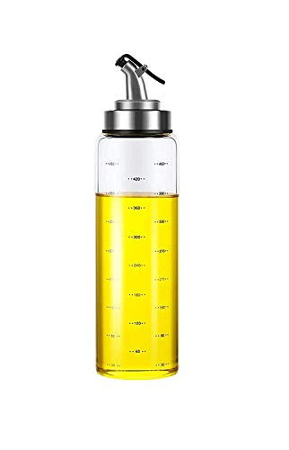 Giftock Oil Bottle Olive Dispenser for Cooking Lead-Free Glass Bottle for Drip Free Spout BBQ Salad Kitchen Baking Roasting Frying 300ml