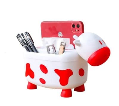 Giftock Plastic Cow Shaped Tissue or Toothpick Storage Organizer(Random Colour) Pack of 1