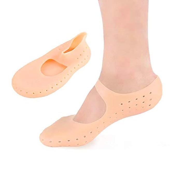 Giftock  New Silicone Full Heel Socks Silicone Full Size Socks, Foot Moisturizing Socks Anti Cracking Care Socks for Dry Feet Cracked Heel Repair Heel(1 Pair)