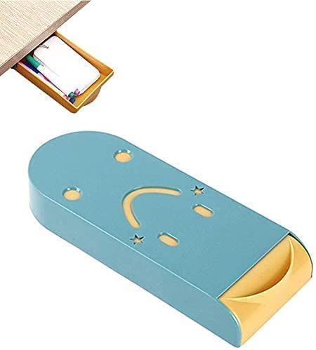 Giftock Smiley Desk Organizer || Hiding Under Table Drawer Organizer || Self-Stick Pop-up Hanging Pencil Drawer || Recycled Expandable Drawer Tray for Office || Multicolor ||