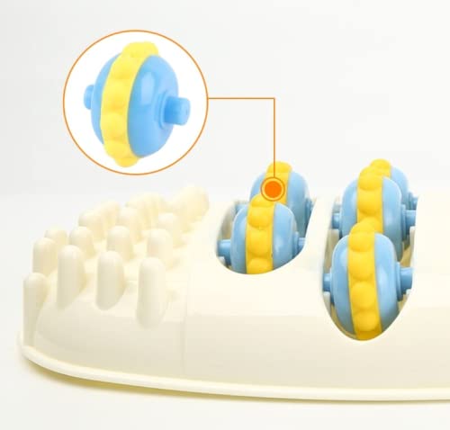 Giftock Oval Shape Foot Massager Roller Wheel Massager Feet Care Pain Relief With 4 Row Rollers Acupoint Relaxation Tool