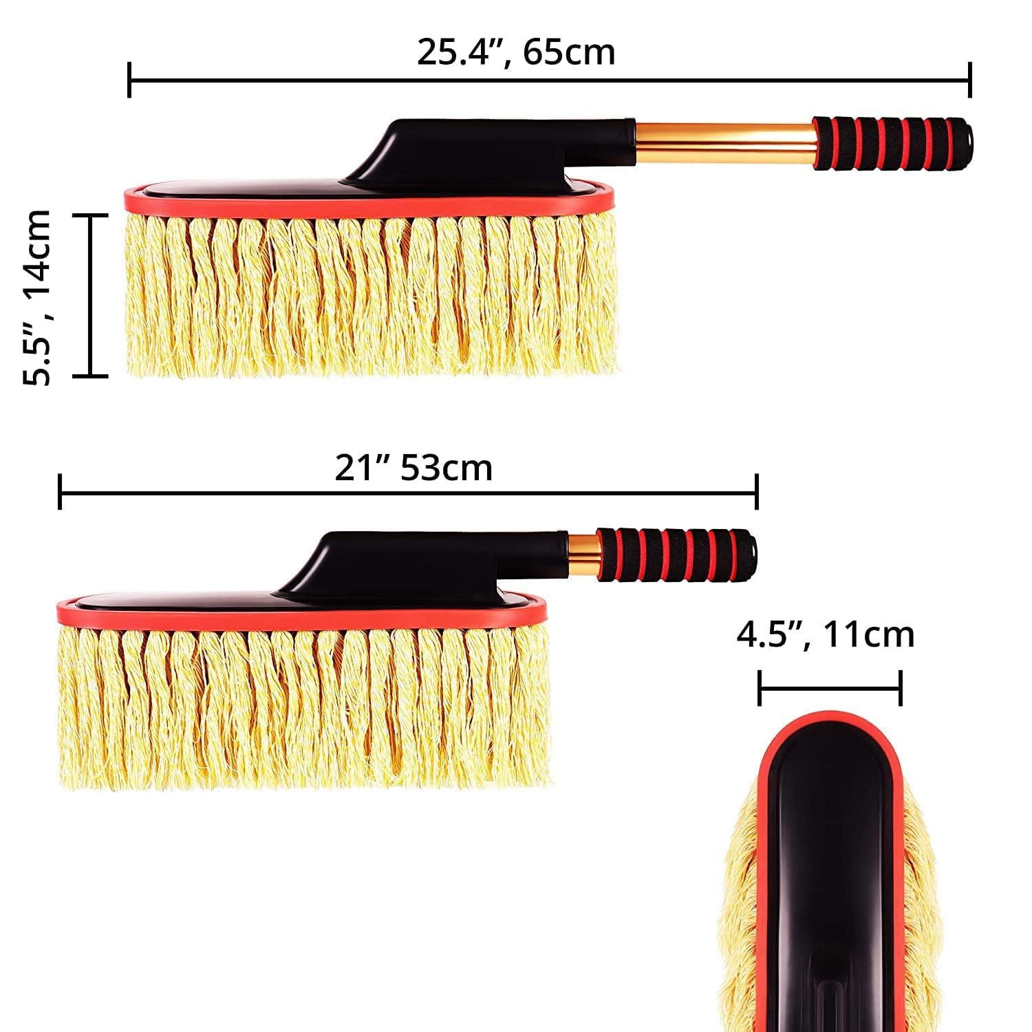 Car Duster with Telescopic Handle Car Cleaning Tool Super Soft Cotton Wire Cleaning Brush for Dusting Cars Home (Multi)