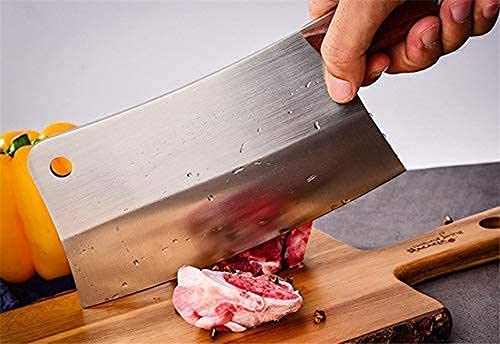 Giftock Heavy Duty Stainless Steel Chef's Chopper/Knife/Meat Cleaver, Silver (Meat Chopper)