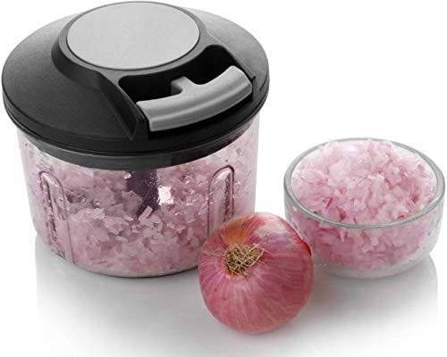 Giftock Plastic Manual Hand Pull Vegetable Chopper Blender with Large Capacity (Black, 650ml)