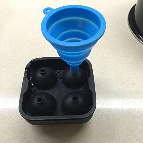 Giftock Flexible Silicone Foldable Kitchen Funnel for Liquid/Powder Transfer Hopper Food Grade Set Of 3 Silicone Collapsible Funnel Kitchen Tool Gadget