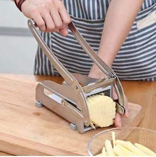 Giftock Point Wonders Stainless Steel Home French Fries Potato Chips, Salad Chipser Strip Cutting Cutter Machine Maker Slicer Chopper Dicer Snacks Finger (Silver)