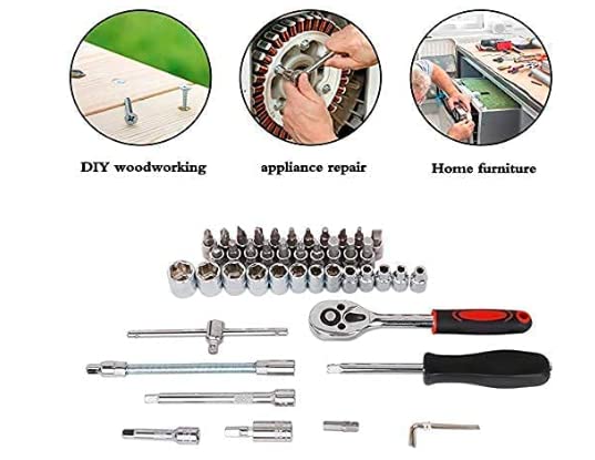 Giftock 46 in 1 Pcs Tool Kit & Screwdriver and Socket Set Multi Purpose Tool Case| Essential DIY| Repair Tool Set for Home and Office (Color May Vary)