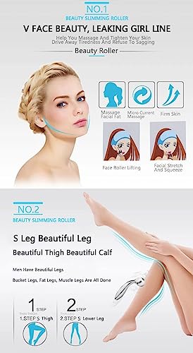 Giftock 3D Roller Massager for Face and Body | Natural Facial and Body Toning and Contouring with Chrome Balls for Radiant Skin (Body)