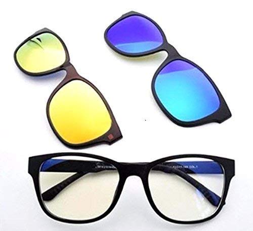 Giftock IMPEX 3 pcs Clip-on Sunglasses Polarized Magnetic lens Plastic Frame for Night Driving Quick changing - 1pc