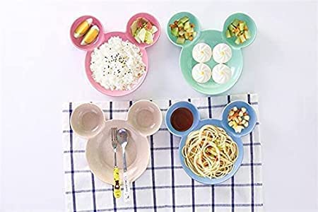 Giftock Unbreakable Plastic Mickey Minnie Shaped Small Food Serving Plate | Snack Serving Mickey Mouse Plate/Tray for Home,Restaurants, cafes (Multicolor) (Pack of 1)