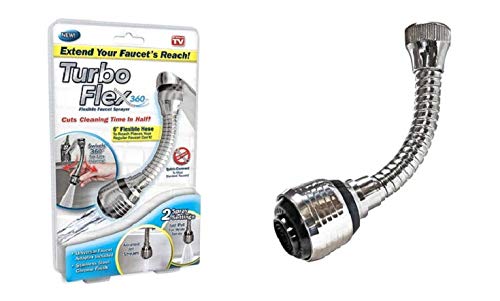 Giftock turbo flex FILPO Sprayer Attachment Adjustable Faucet 360 Rotate Flexible Kitchen Water Shrunk Tap Nozzle (White)