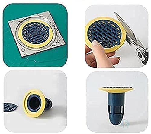 Giftock New 360° Deodorant Floor Drain, Household Bath Shower Hair Catcher Stopper Kitchen Sink Filter Drain (Set of 1).