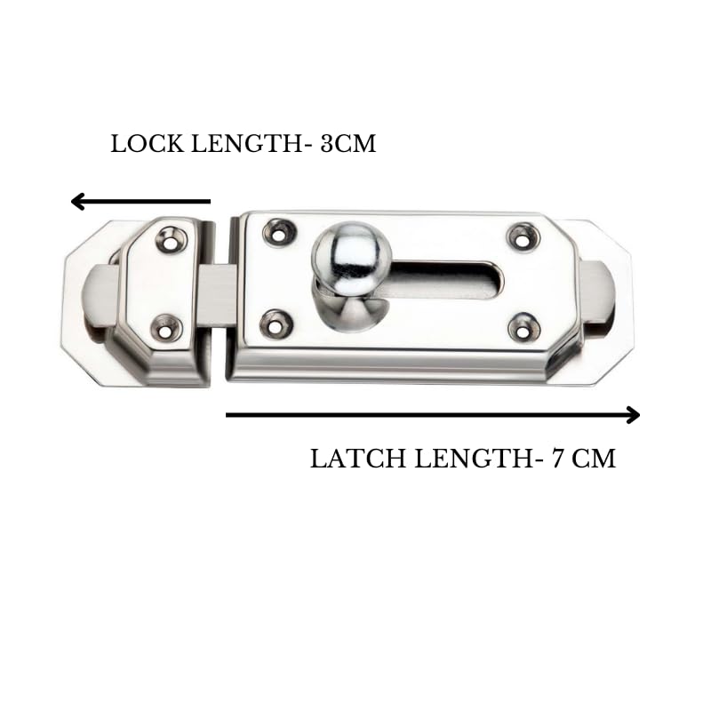 Giftock 4 inch Stainless Steel Door Security Latch Lock|Tower Bolt| Door Latch| for Home/Bathroom/Kitchen/Office (1)