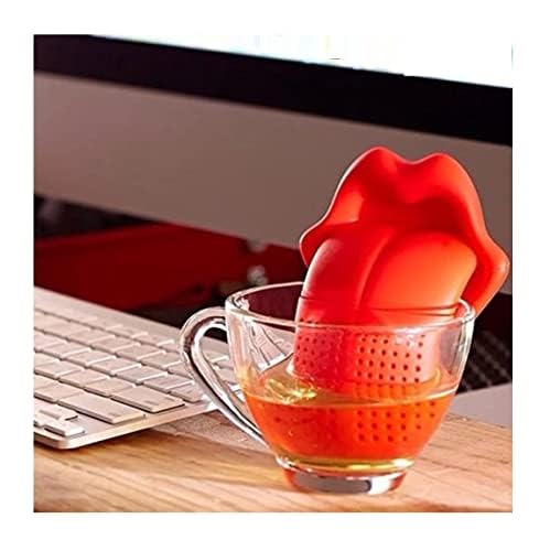 Giftock Lips Tongue Designed Silicone Tea Infusers Tea Barware Food Grade Strainer, Tongue Tea Infuser - Premium 100% Food Grade Silicone, Dishwasher Safe.(Color Red)