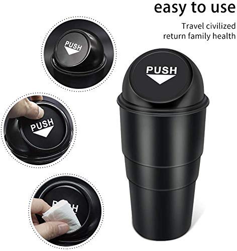 Giftock Mini Car Trash Bin Can Holder Dustbin - Black (L 17 x W 6.5 cms)(Plastic, Manual-Lift)