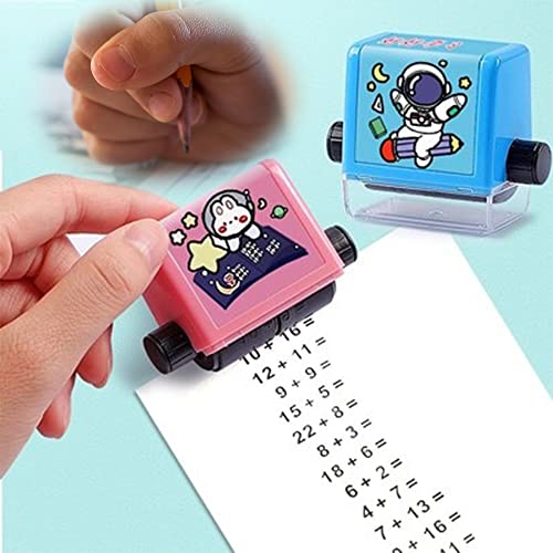 soputry Math Roller Stamp For Addition Subtraction Multiplication Division,Roller Number Teaching Practice Math Stamp Roller Digital Teaching Stamp,Math Practice Number Rolling Stamp(Multiply&Divide)