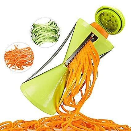 Giftock Multipurpose Slicer Cutter-Dual Stainless Steel Cutting Blades Spiral Slicer for Zucchini Spaghetti Noodles- Veg. Salad Maker Slicer for Kitchen (Watermelon Slicer)