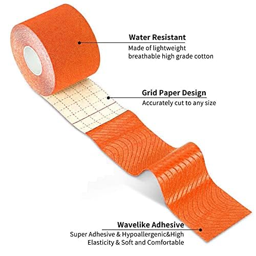 Giftock Tape 5cm * 5m Roll Strapping Taping Athletic Sports Tape for Men Knee Shoulder Elbow Ankle Neck Muscle Superior Waterproof Adhesion Non Latex Safe for Kids Pregnant Women