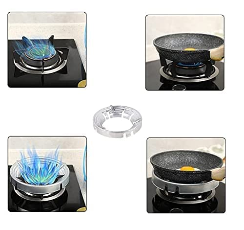 Giftock Gas Stove Stand Round Burner Stand, Glass top Gas Saver Jail Home Stove Fire & Windproof Energy Saving Stand