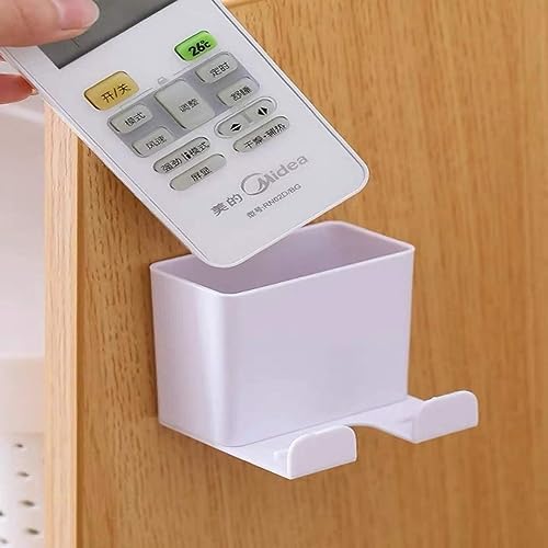 Giftock Remote Control Storage Box - 1 Pcs Plastic Multifunction Stationery Storage Box, Wall Mount Self-Adhesive Storage Box for Remote, Mobile Phone, Charging Plug Home, Office