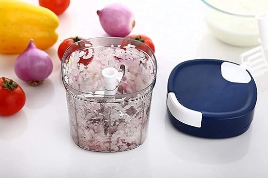 Giftock Kitchen 2 in 1 Vegetable & Dry Fruit Quick & Efficient Square Handy Chopper (650 ml) (Multicolor)