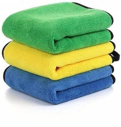 Giftock Microfiber Cloth - 3 pcs - 40x40 cms - 800 GSM Multi- Thick Lint & Streak-Free Multipurpose Cloths - Automotive Microfibre Towels for Car Bike Cleaning Polishing Washing & Detailing.