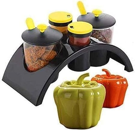 Giftock Achar Spice Rack Kitchenware Smart Plastic Spice Kitchenware Pickle Jar Container Set