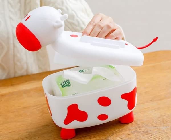 Giftock Plastic Cow Shaped Tissue or Toothpick Storage Organizer(Random Colour) Pack of 1