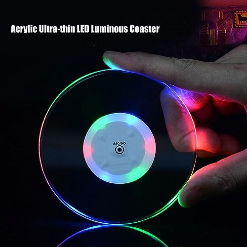 Giftock Led Coaster, Ultra Thin Luminous Acrylic Coaster for Parties & Home Decor (Standard, 1)