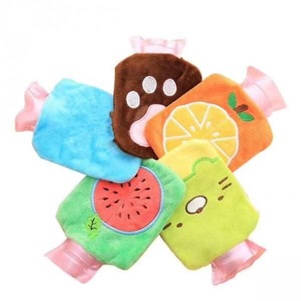 Giftock Small Mini Size Cute Cartoon Designs Cotton Hot And Cold Winter Water Bag Bottle For Heat Therapy Hot Watering Pain Relief Bags Pack Of 1 Multicolor