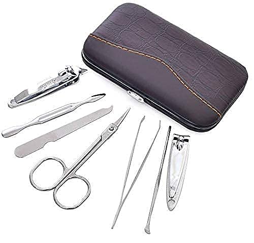 Giftock Professional Manicure Kit/Grooming Set With Leather Case (7 In 1)